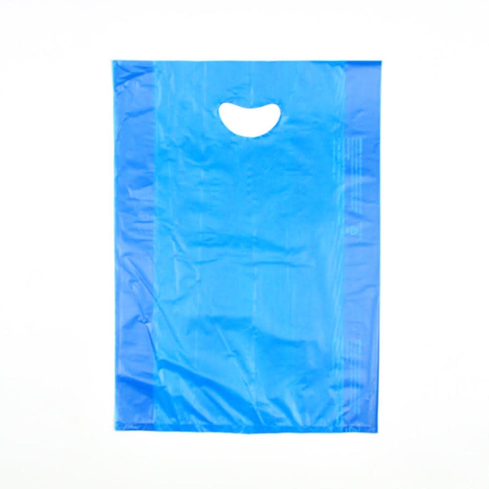 909-CH21BE Merchandise Bag w/ Handle - 13" x 21", 0.7 mil HDPE, Blue