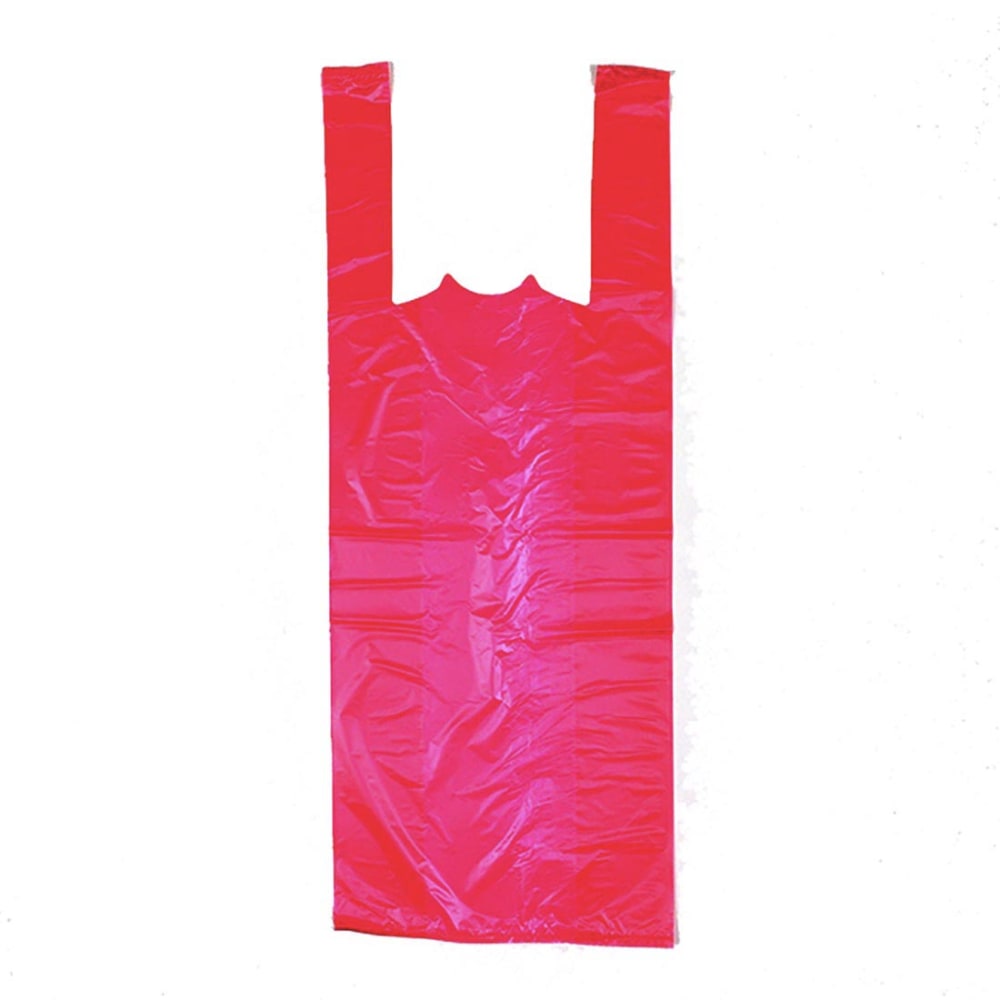 909-CT2024R Plastronic® T-Shirt Bag w/ Handle - 24"L x 12"W x 8" SG, 0.65 mil HDPE...