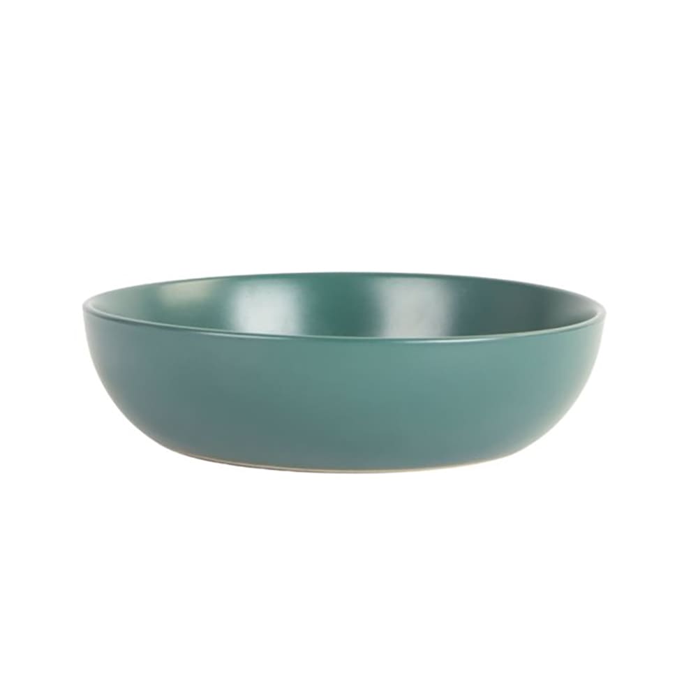 861-WM6EMGRN 48 oz Round Wazee Matte Serving Bowl - Stoneware, Emerald Green