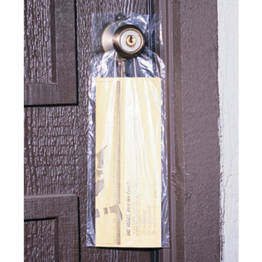 909-D15 Doorknob Bag - 15" x 5 1/2", Polypropylene, Clear
