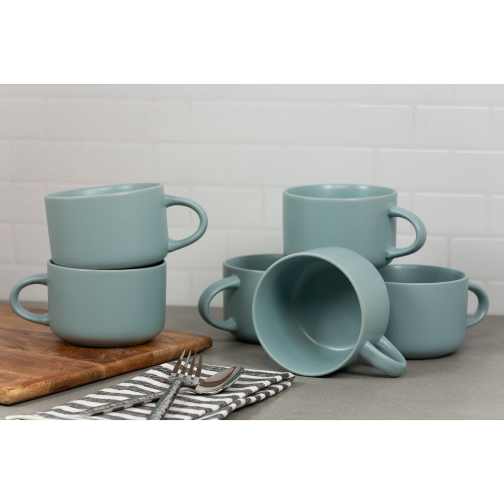 861-WM28MINBLU 22 oz Wazee Matte Mug - Stoneware, Mineral Blue