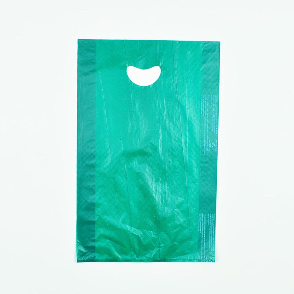 909-CH21DG Merchandise Bag w/ Handle - 13" x 21", 0.7 mil HDPE, Dark Green