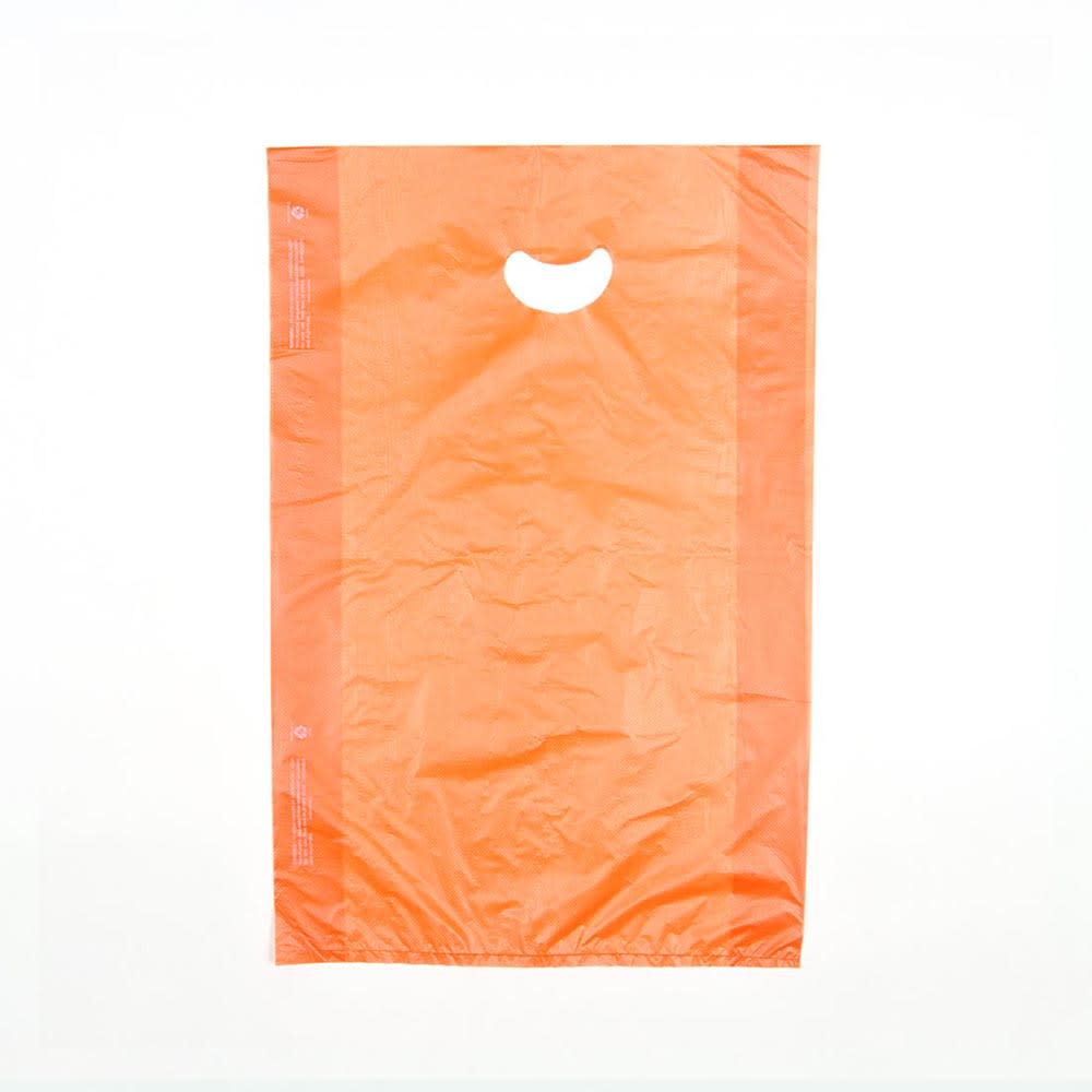 909-CH21OE Merchandise Bag w/ Handle - 13" x 21", 0.7 mil HDPE, Orange