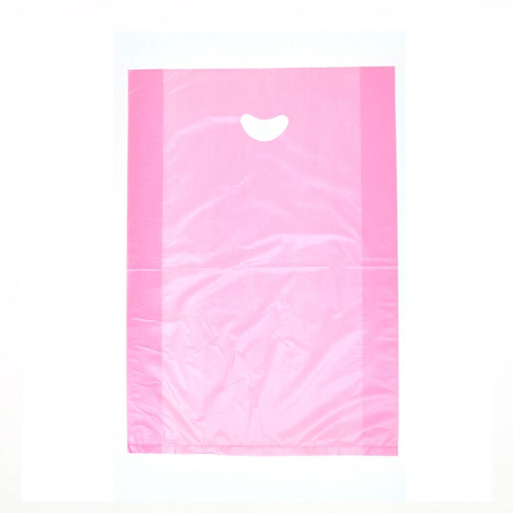 909-CH21RSE Merchandise Bag w/ Handle - 13" x 21", 0.7 mil HDPE, Rose