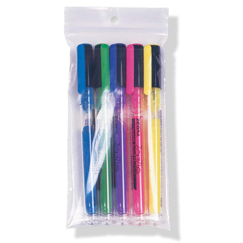 909-F40406H Zipper Seal Top Bag w/ Hang Hole - 6"L x 4"W, 4 mil LDPE, Clear