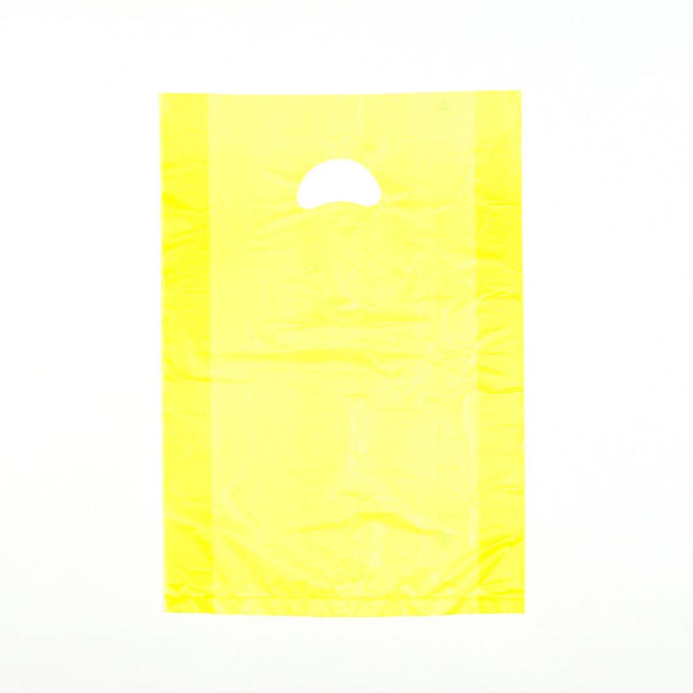 909-CH21YE Merchandise Bag w/ Handle - 13" x 21", 0.7 mil HDPE, Yellow