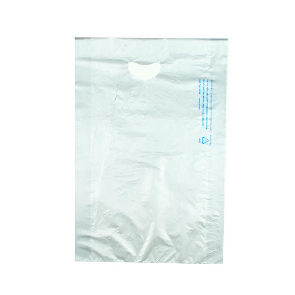 909-CH18SE Merchandise Bag w/ Handle - 12" x 18", 0.7 mil HDPE, Silver