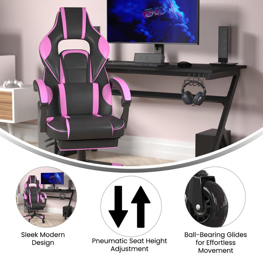 Flash Furniture CH-00288-PR-RLB-GG Swivel Gaming Chair w