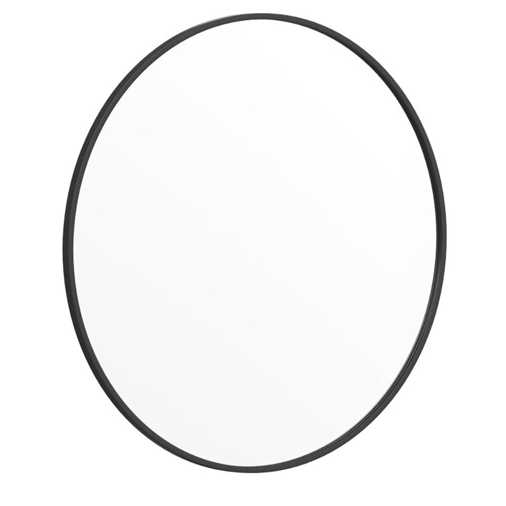 916-HFKHD6GDCRE8091 36" Round Large Accent Wall Mirror, Metal, Black