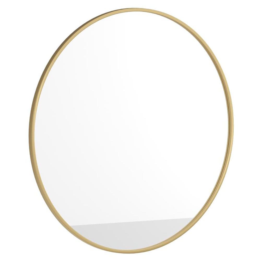 916-HFKHD6GDCRE8591 36" Round Large Accent Wall Mirror, Metal, Gold