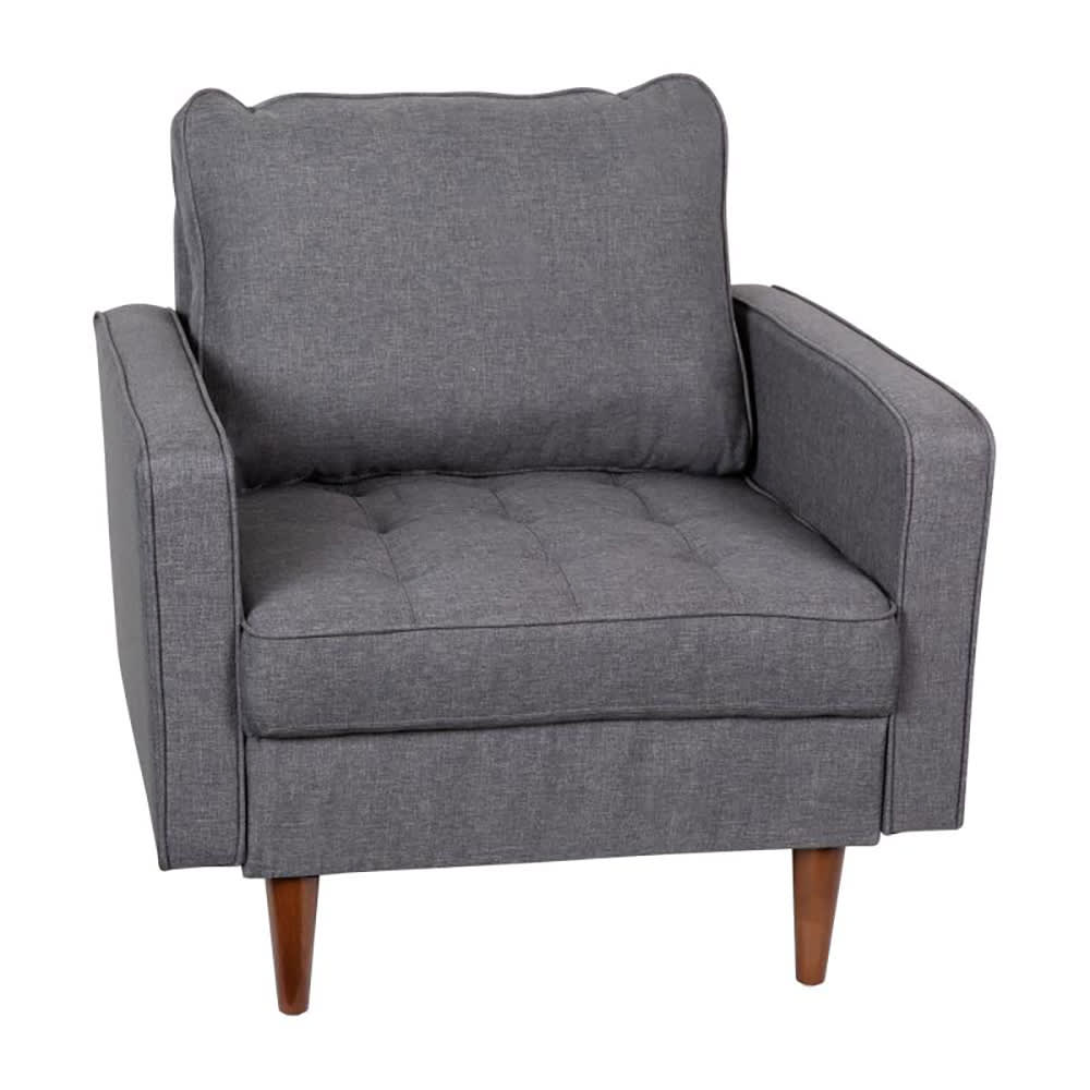 916-ISPC100DKGYGG Arm Chair - Dark Gray Fabric Upholstery, Wood Legs