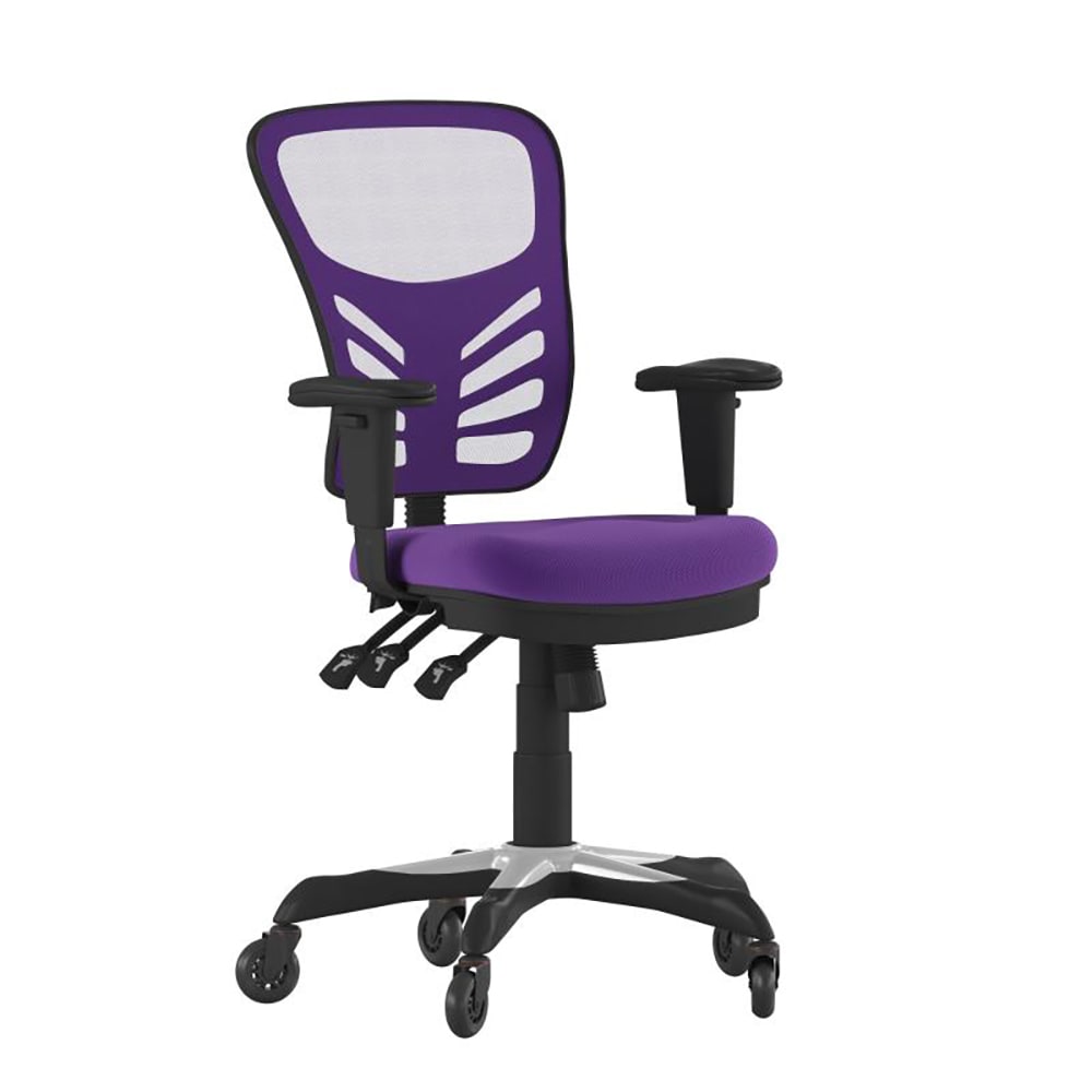 916-HL0001PURRLBGG Swivel Office Chair w/ Mid Back & Roller Wheels - Purple Mesh Back & S...