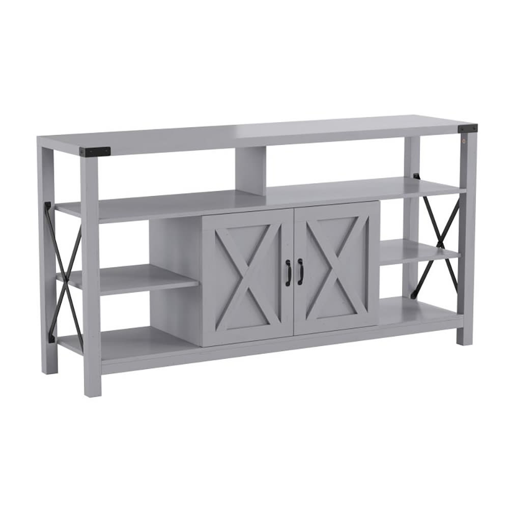 916-ZG025CGYGG 60" TV Stand w/ Storage, Coastal Gray