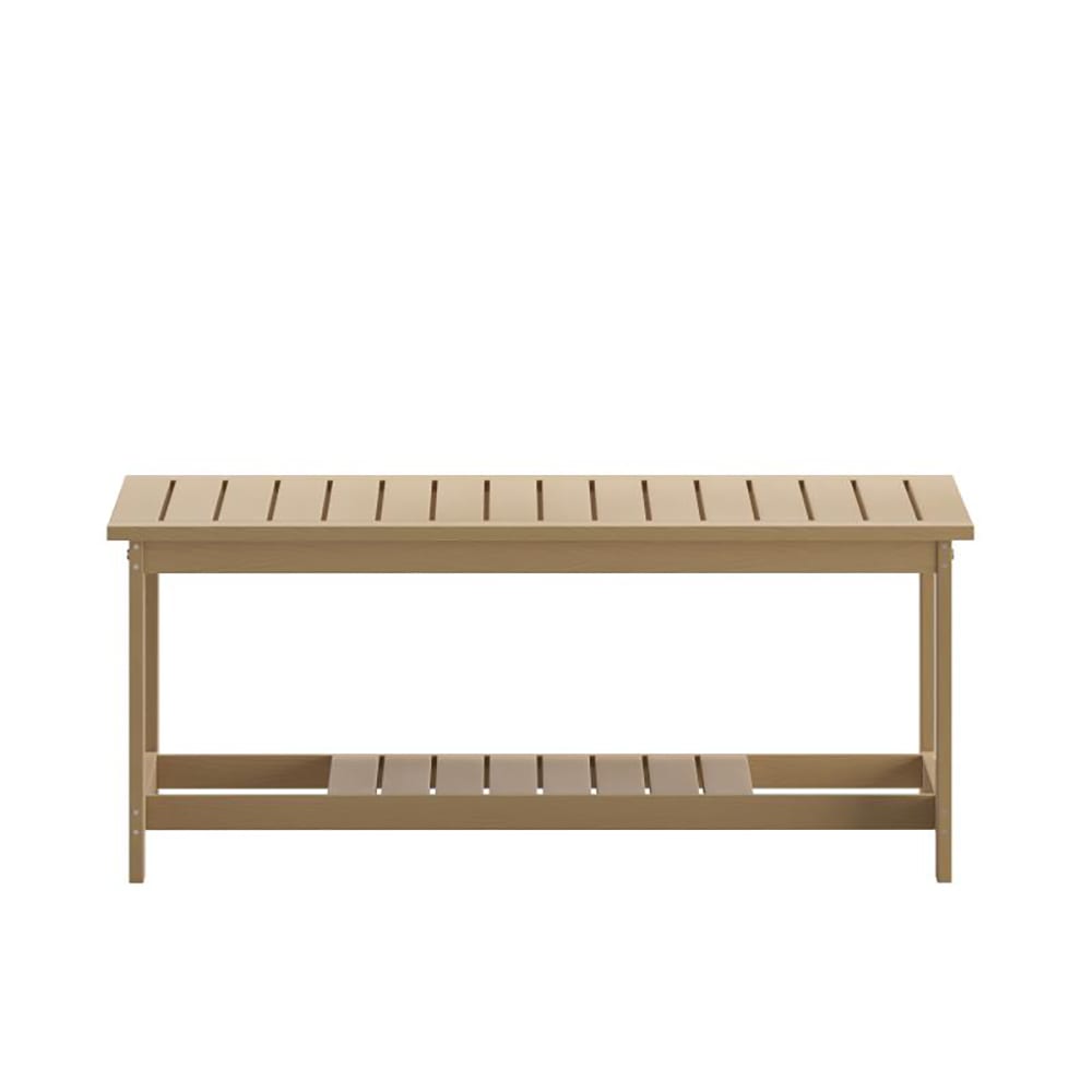 Flash Furniture JJ-T14022-BR-GG Rectangular Patio Coffee Table - 44 1/2" x 23 3/4", Resin, Natural Cedar