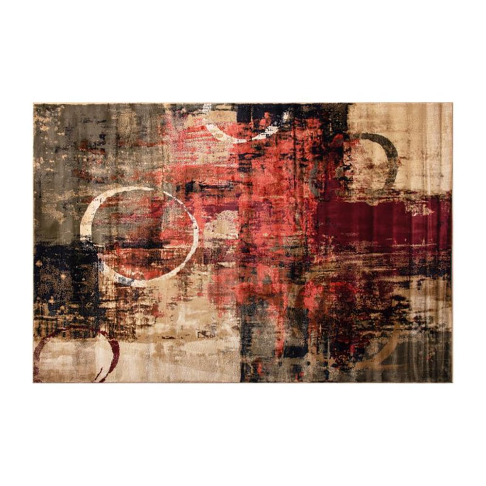916-YKA811AD857157GR Olefin Fiber Floor Mat, Stain Resistant, 5' x 7', Abstract