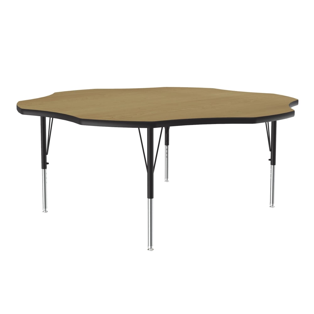 228-A60FLR16 60" Flower Shape Table w/ 1 1/4" High Pressure Top, Fusion Maple