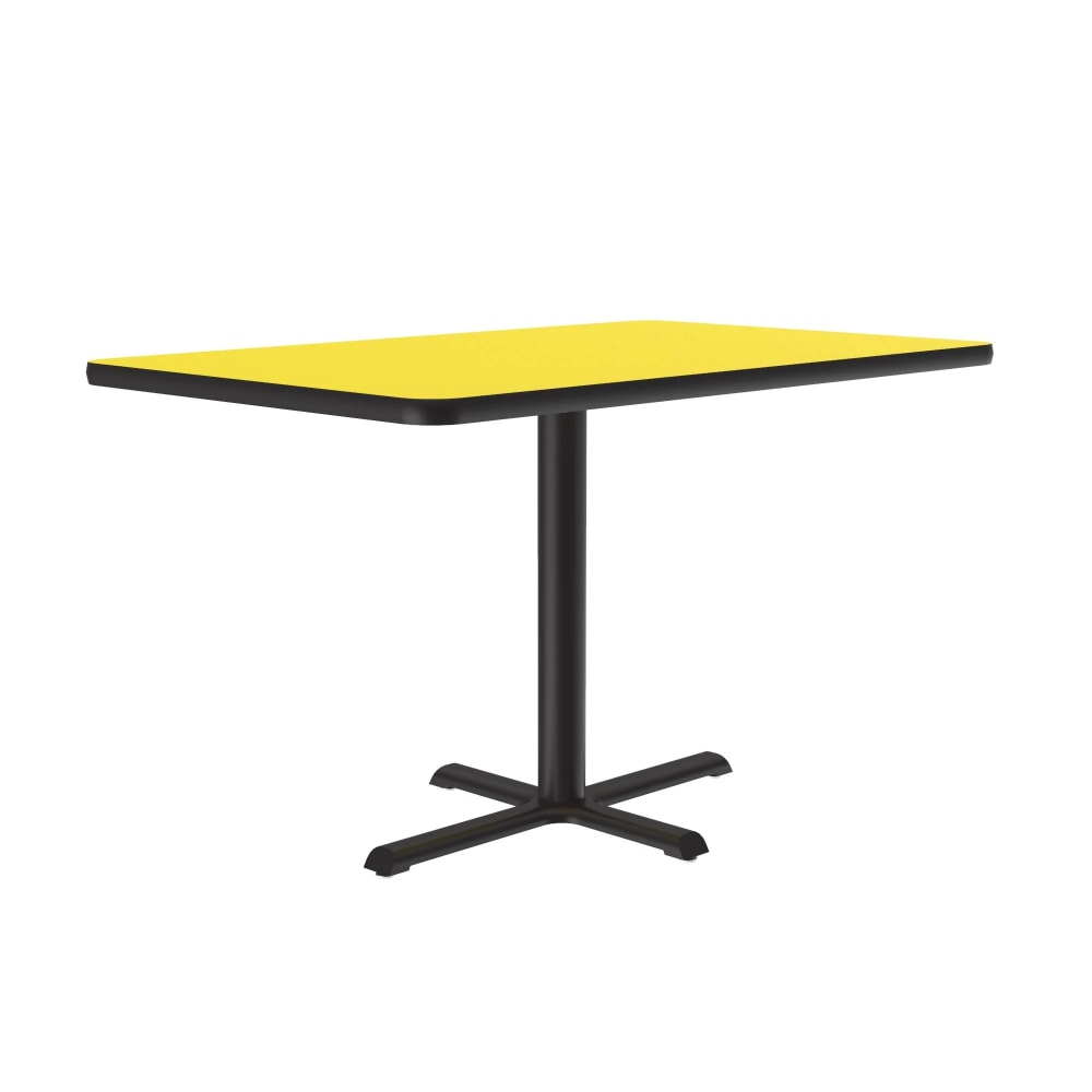 228-BCT304838 Rectangular Dining Height Table w/ Yellow Laminate Top - 48"W x 30"D, Cas...