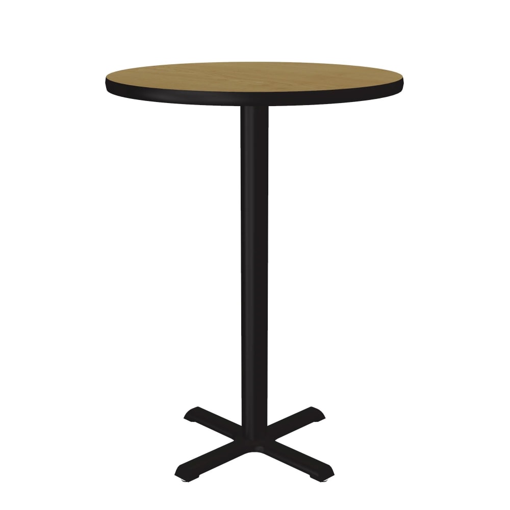 228-BXB30R16 30" Round Bar Height Table - Fusion Maple Laminate Top, Cast Iron Base
