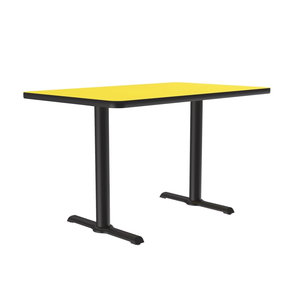 228-BTT306038 Rectangular Dining Height Table w/ Yellow Laminate Top - 60"W x 30"D, Cas...