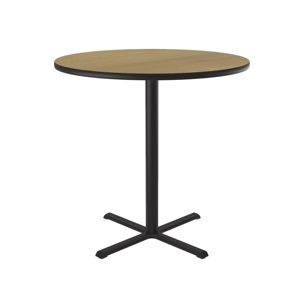 228-BXB36R16 36" Round Bar Height Table - Fusion Maple Laminate Top, Cast Iron Base