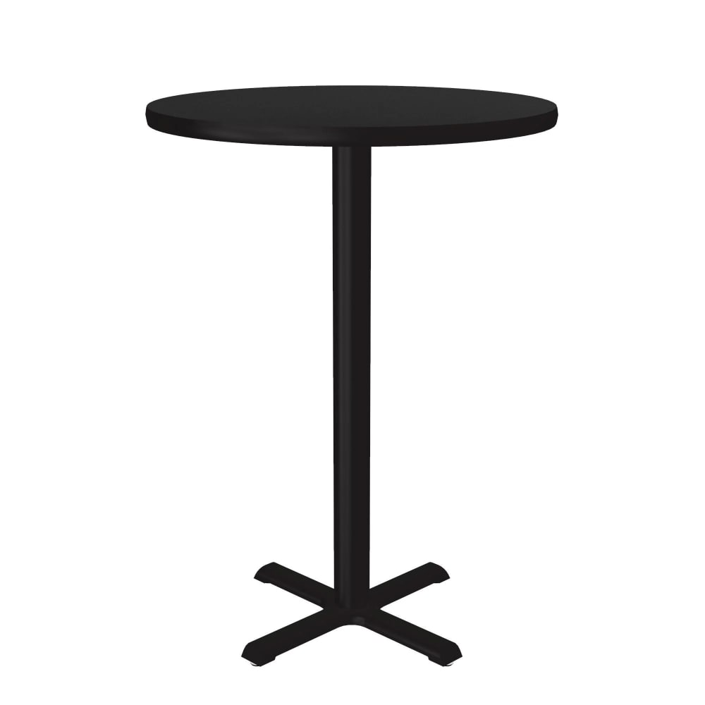 228-BXB24R07 24" Round Bar Height Table - Black Laminate Top, Cast Iron Base