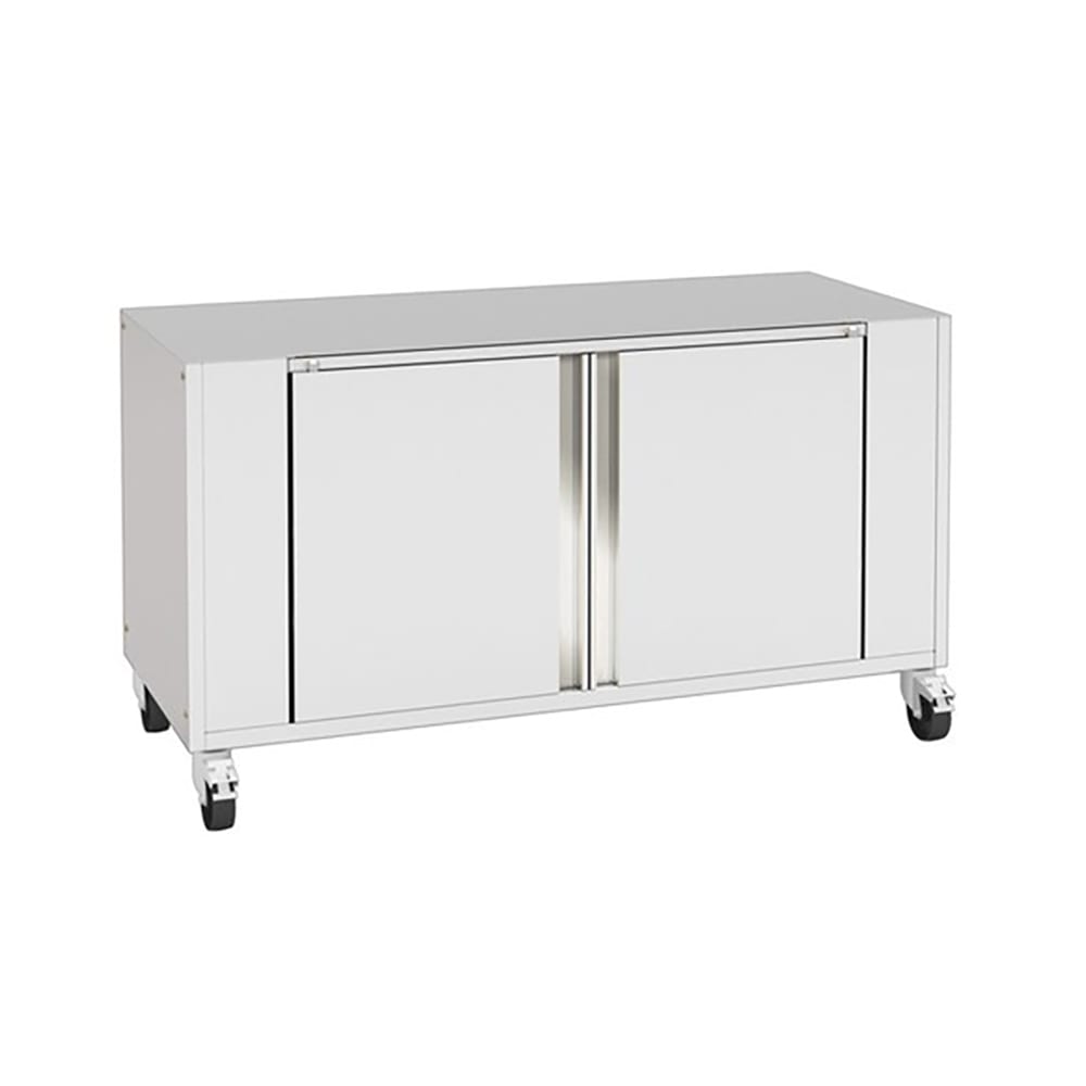Rotisol USA 1425SC6 56 1/8"W Mobile Heated Base Cabinet for FauxFlame 1425-6, Stainless Steel