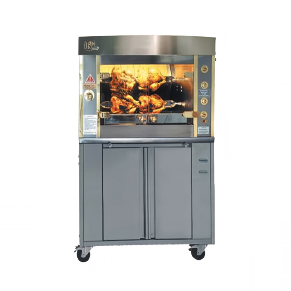 Rotisol USA GF975-ELEGANCE-SS Gas 2 Spit Commercial Rotisserie w/ 6 Bird Capacity, Natural Gas