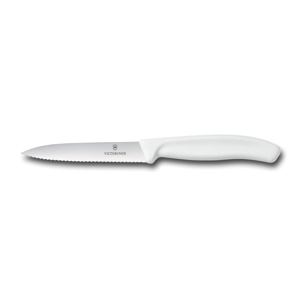 Victorinox - Swiss Army 6.7737 Wavy Paring Knife w/ 4" Blade, White Polypropylene Handle