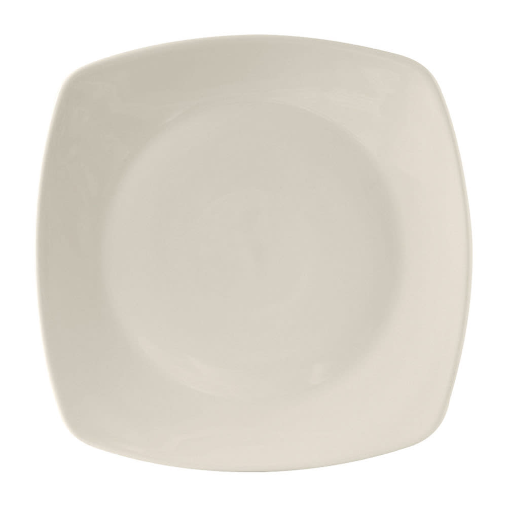 424-BEH126C 12 3/4" Square DuraTux®© Plate - Ceramic, American White/Eggshell