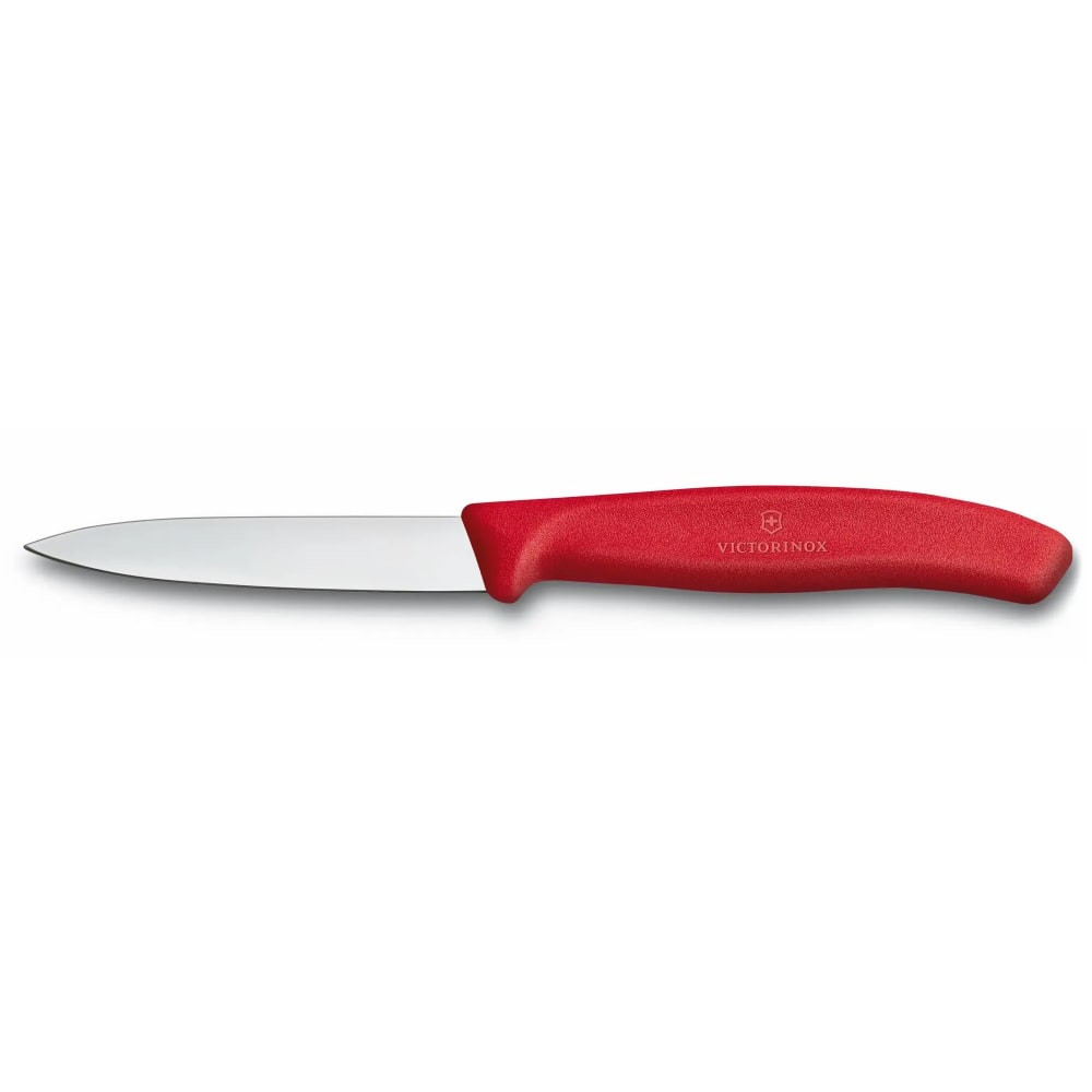 Victorinox - Swiss Army 6.7601 Paring Knife w/ 3 1/4" Blade, Red Polypropylene Handle