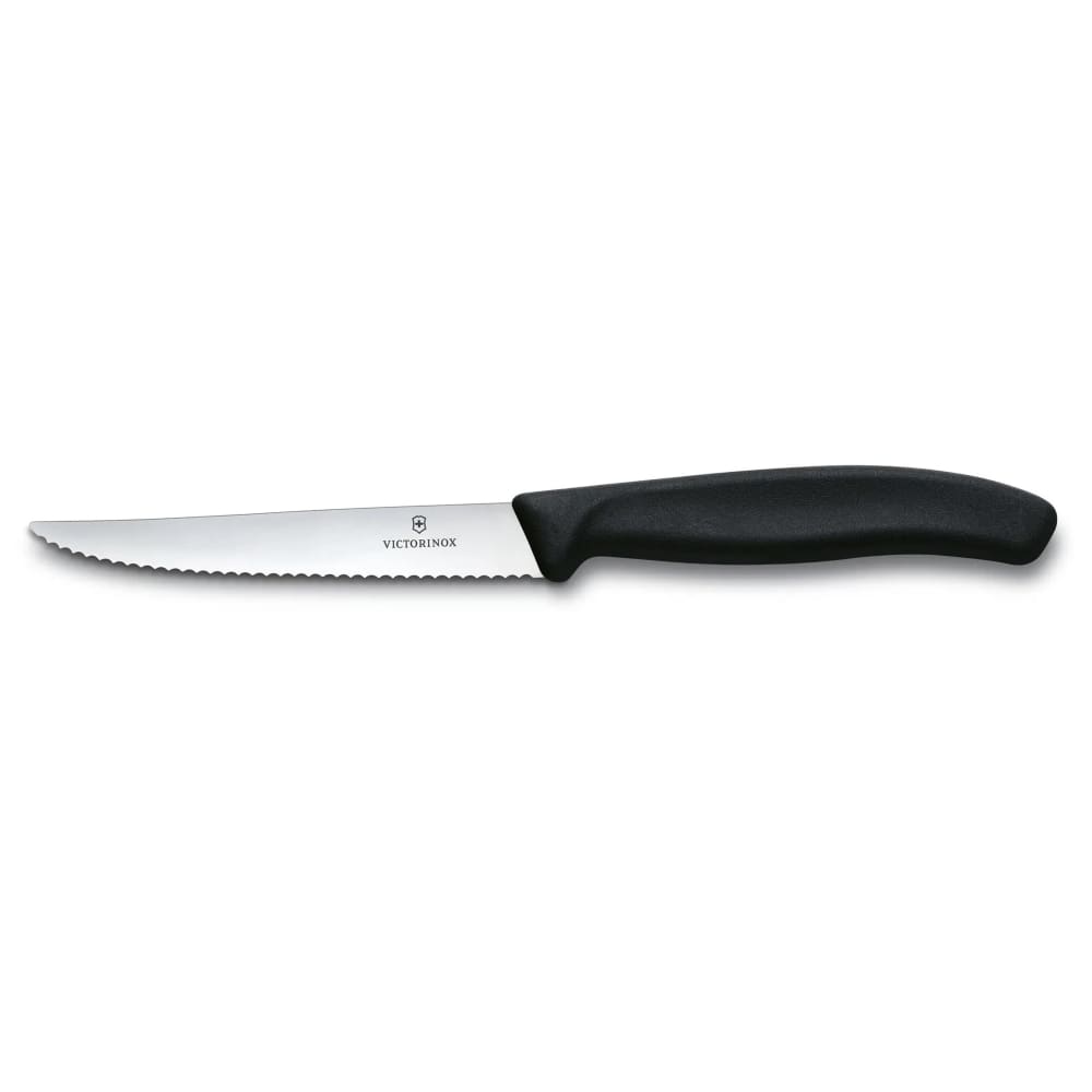 Victorinox - Swiss Army 6.7233.20 Serrated Steak Knife w/ 4 1/2" Blade, Black Polypropylene Handle
