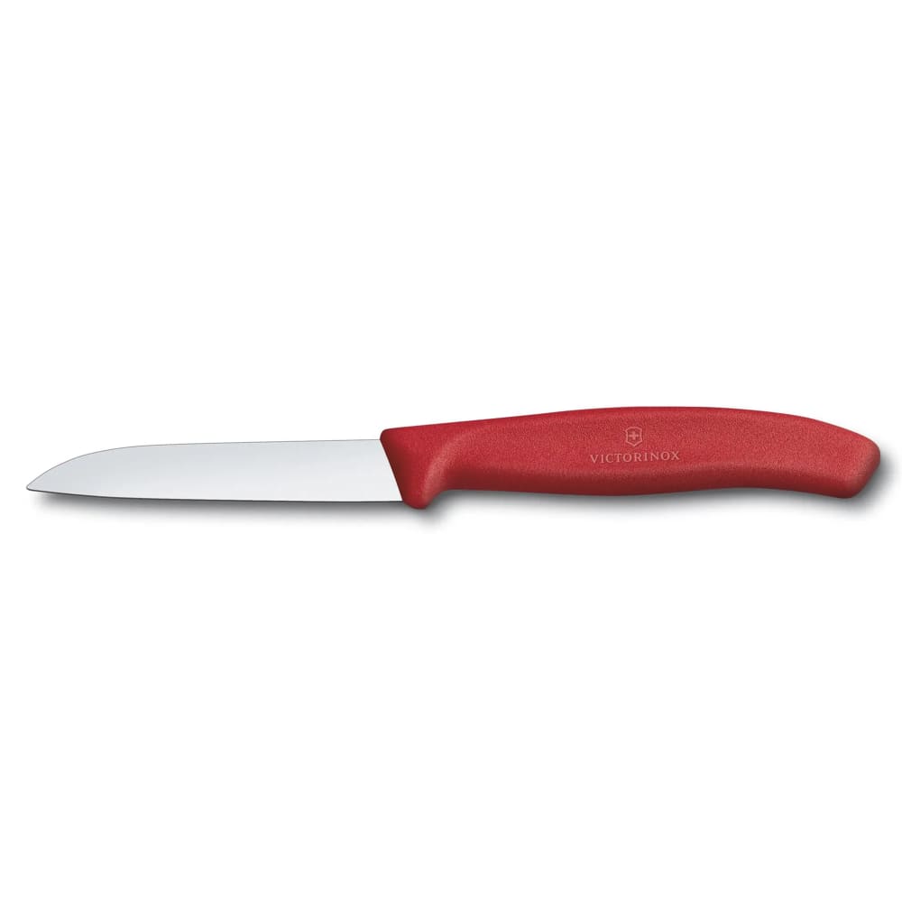 Victorinox - Swiss Army 6.7401 Paring Knife w/ 3 1/4" Blade, Red Polypropylene Handle