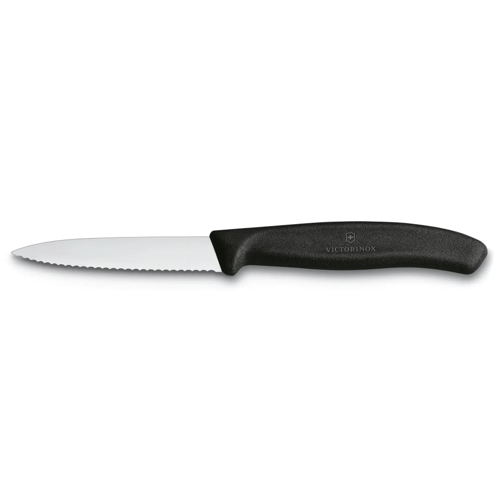 Victorinox - Swiss Army 6.7633 Wavy Paring Knife w/ 3 1/4" Blade, Black Polypropylene Handle