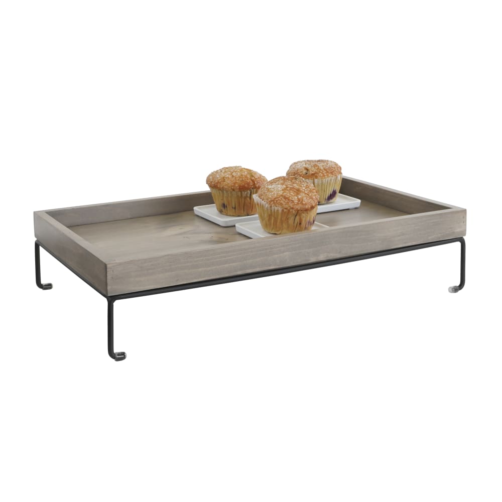 151-224314110 Rectangular Display Riser - 12" x 10" x 4 1/2", Gray Washed Oak Wood...