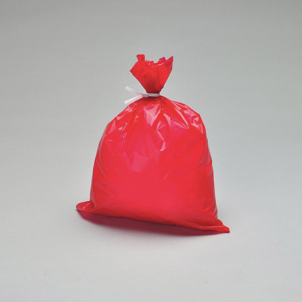 909-HD0609RE Red Dressing Disposal Bag - 6" x 9", 1 mil HDPE 