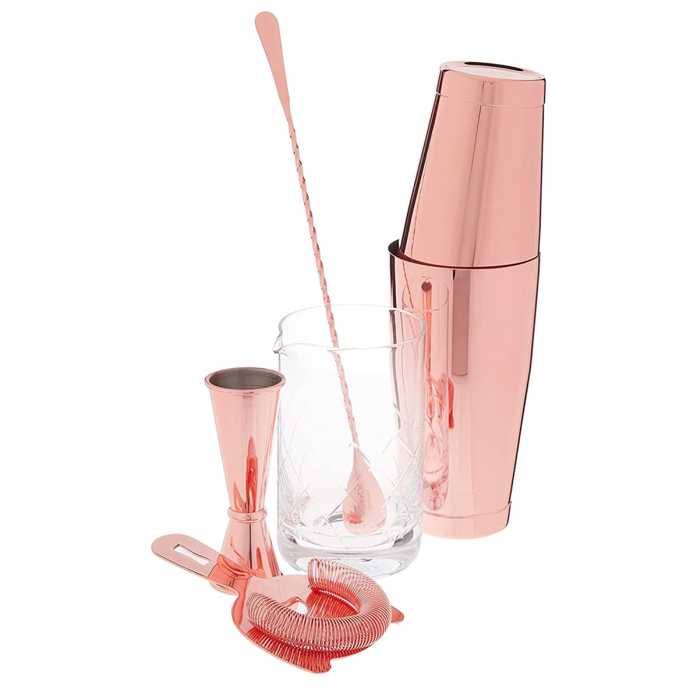 132-M37131CP 5-Piece Cocktail Mixing Set - Copper