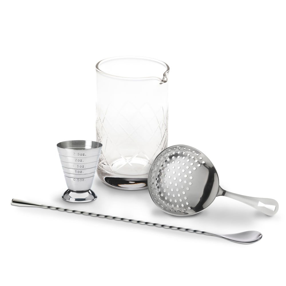132-M37132 4-Piece Cocktail Mixing Set - Stainless
