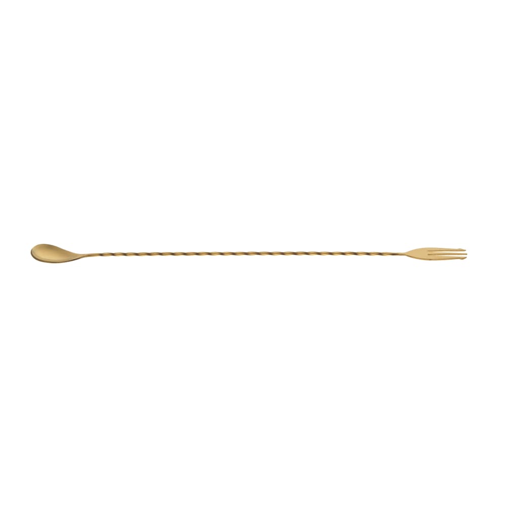 132-M37016GD 15 3/4" Bar Spoon w/ Fork End, Gold