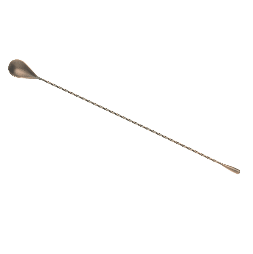 132-M37013ACP 15 3/4" Bar Spoon w/ Weighted Teardrop End, Antique Copper
