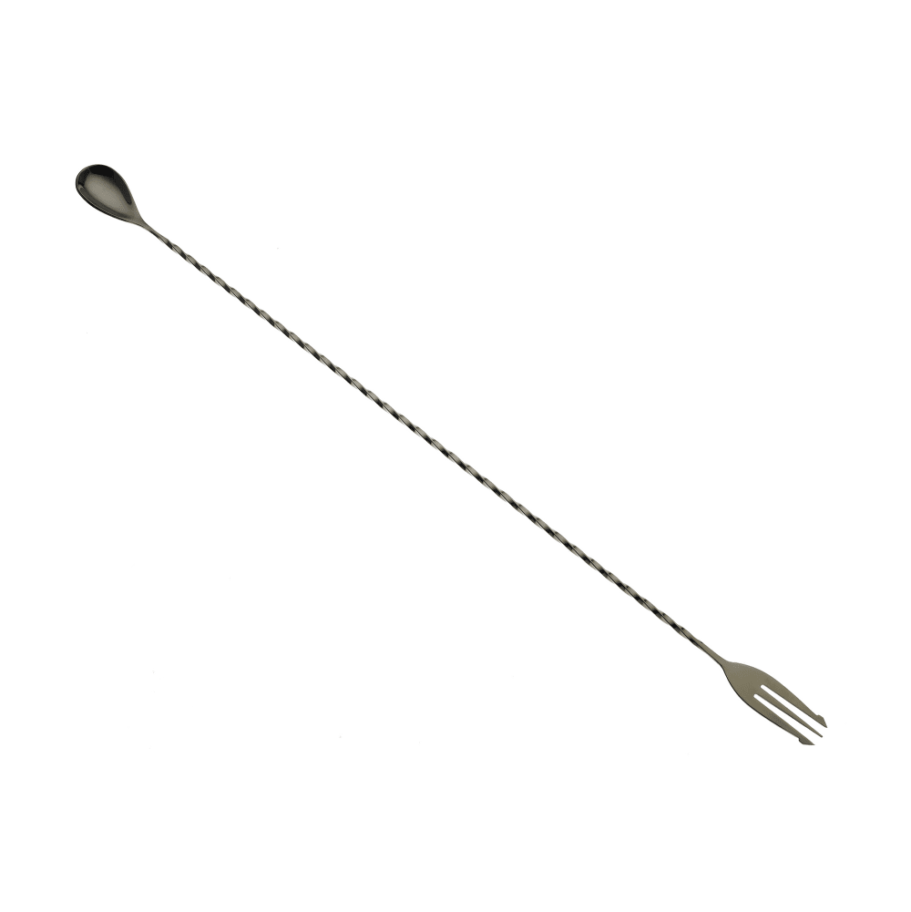 132-M37017BK 19 5/8" Bar Spoon w/ Fork End, Gun Metal Black