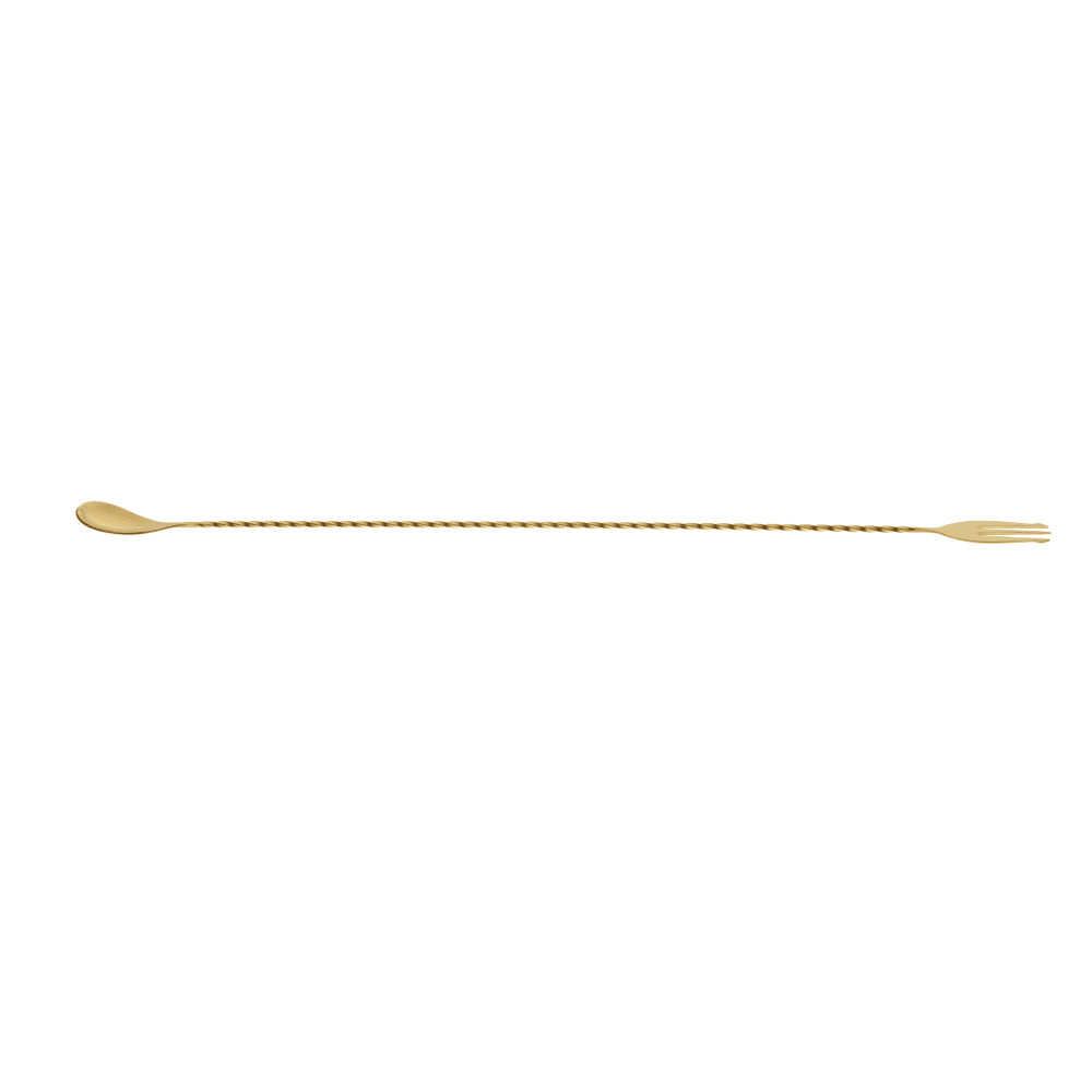 132-M37017GD 19 5/8" Bar Spoon w/ Fork End, Gold