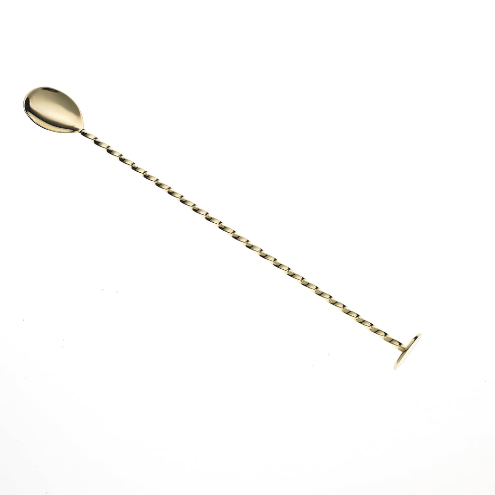 132-M37018GD 11 13/16" Bar Spoon w/ Muddler End, Gold