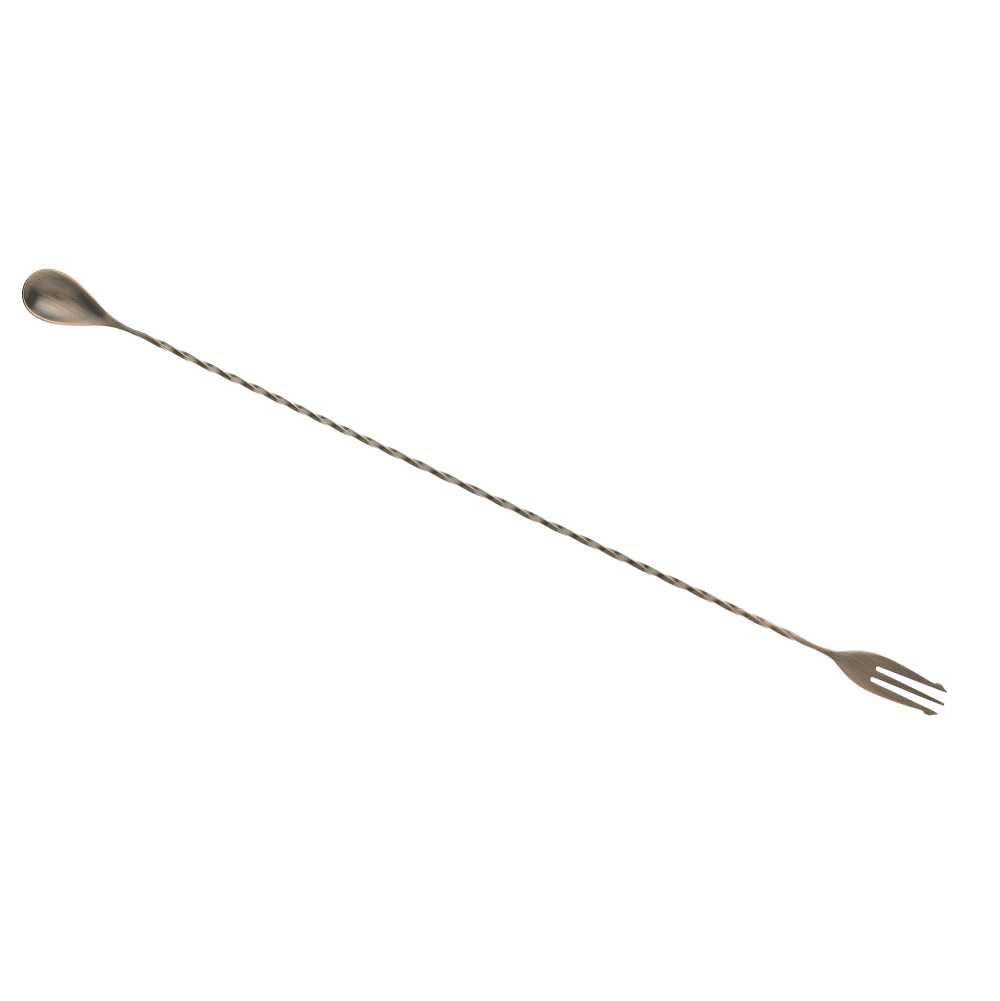 132-M37017ACP 19 5/8" Bar Spoon w/ Fork End, Antique Copper
