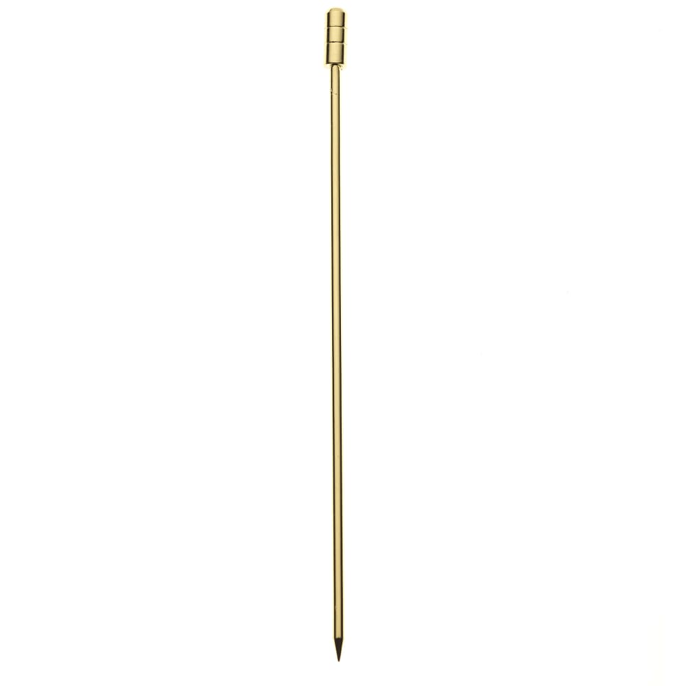 132-M37030GD 4 3/8" Cocktail Pick w/ Grooved Top, Gold