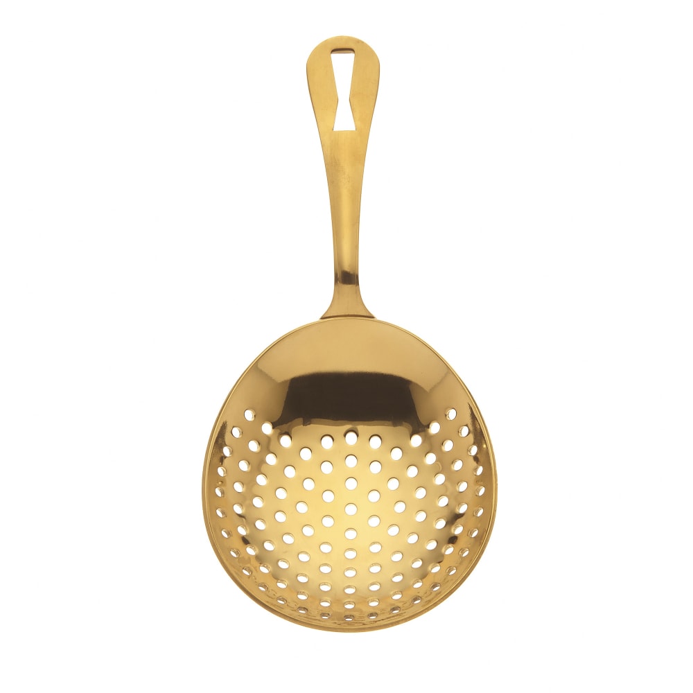 132-M37028GD 6 1/2" Julep Strainer, Gold