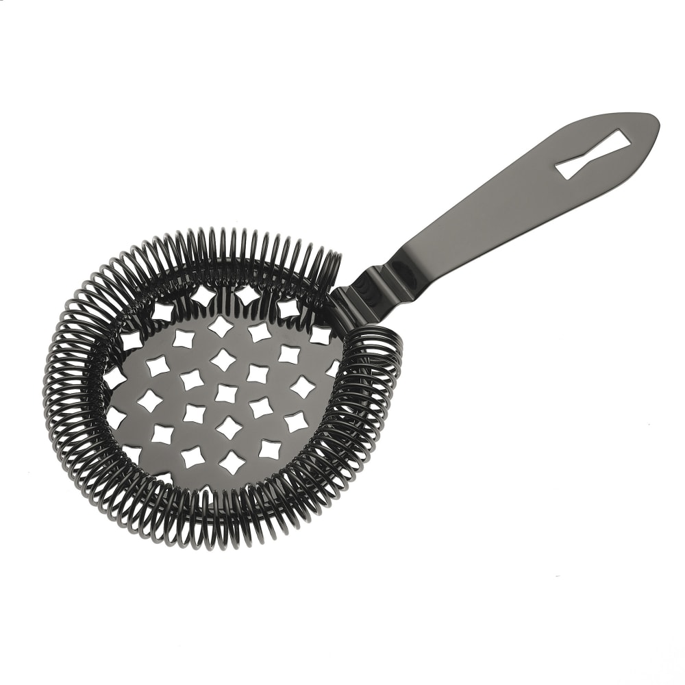 132-M37037BK 6 7/8" Hawthorne Bar Strainer - Gun Metal Black