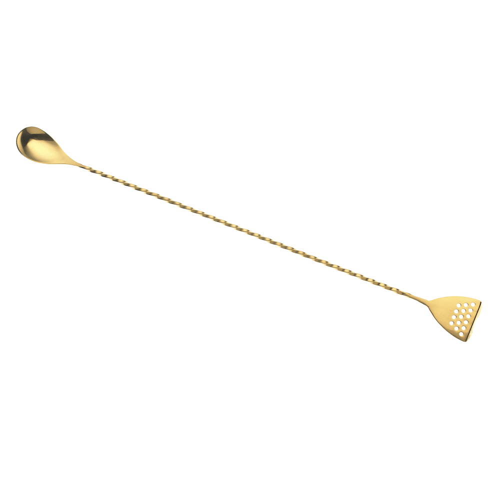 132-M37072GD 15 3/4" Bar Spoon w/ Strainer End, Gold
