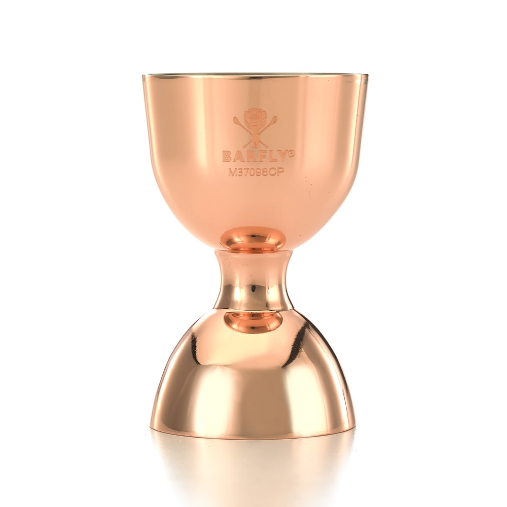 132-M37098CP Straight Rim Jigger - 25 ml & 50 ml, Copper