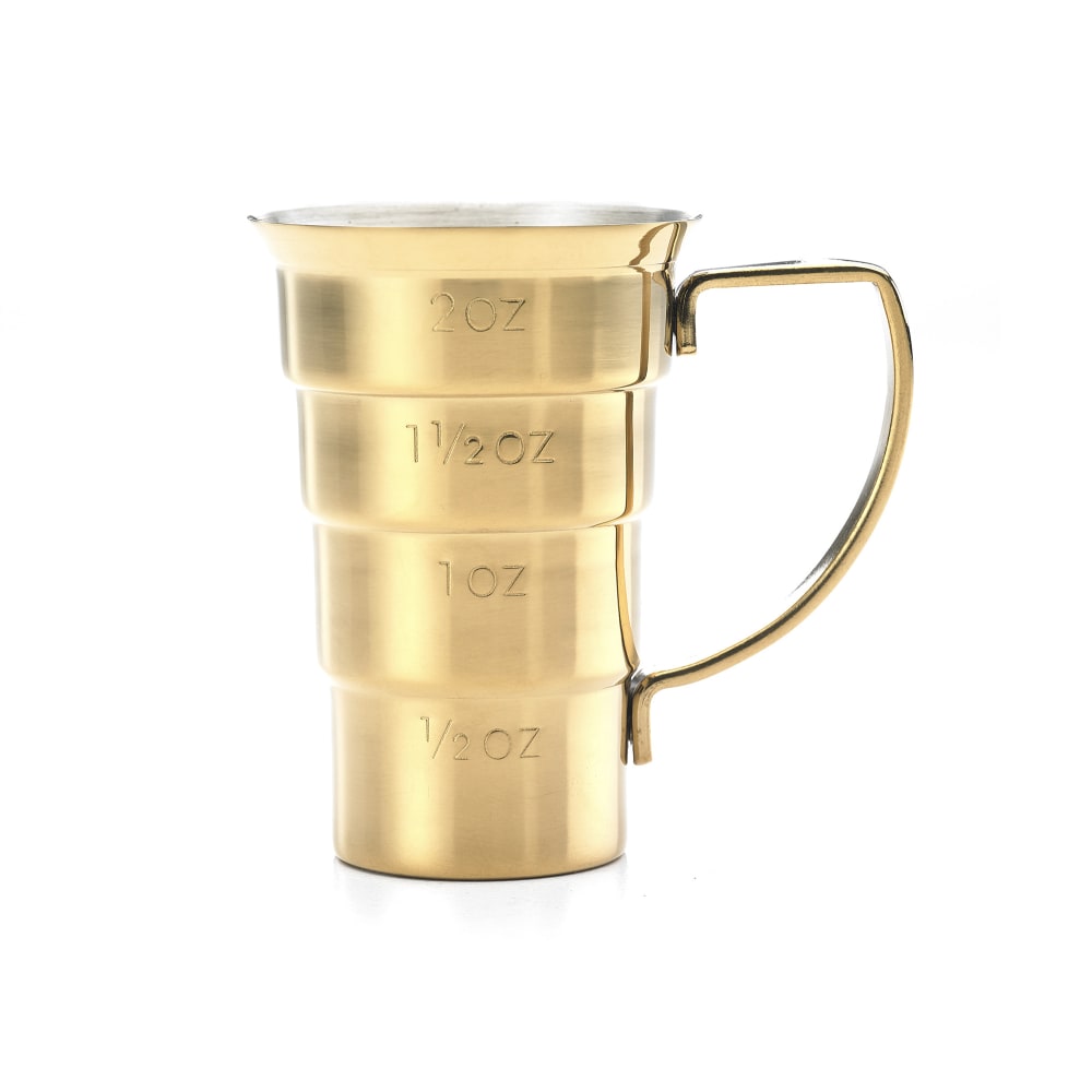 132-M37108GD 2 oz Stepped Jigger w/ Handle, Gold