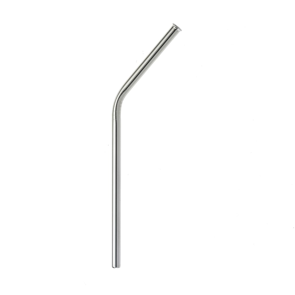 132-M37115 6 1/2" Curved Metal Straw - Stainless Steel, Mirror Finish